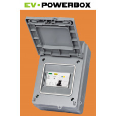 *EV POWERBOX IP65 Electric Vehicle RCBO Enclosure (Weatherproof) - 32A/40A A-Type RCBO B/C Curve with SPD